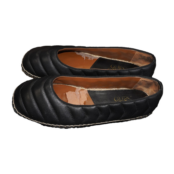 Franco Sarto Quilted Espadrille Flats Black Slip On Shoes Women’s 6.5M Casual - Picture 1 of 8